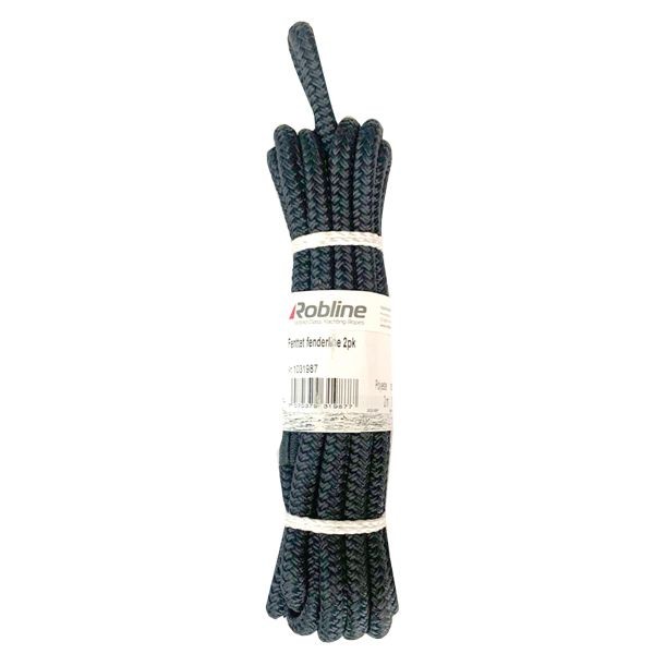 Robline fender line braided (Pair) - black - 1.5m/6mm