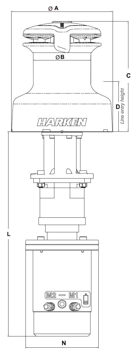 Harken Winch Elect. Vertical Dimensions.png