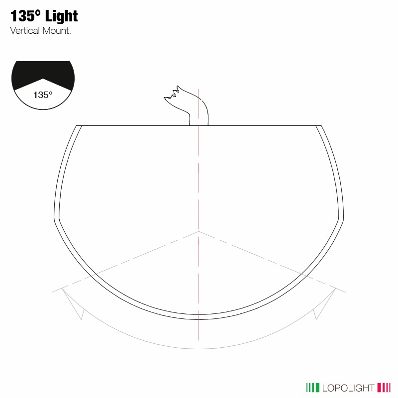 Lopolight 2nm 135° Stern light w/2.5 meter cable