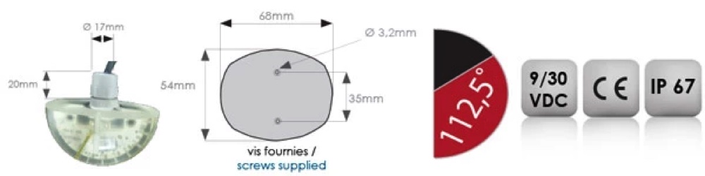 Mantagua RACING 2NM Port Nav. Light - Vertical (Red 112.5°)