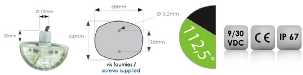 Mantagua RACING 2NM Starboard Nav. Light - Vertical (Green 112.5°)