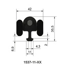 Rutgerson Battcar Slide with M10 Thread - 11mm x 24mm