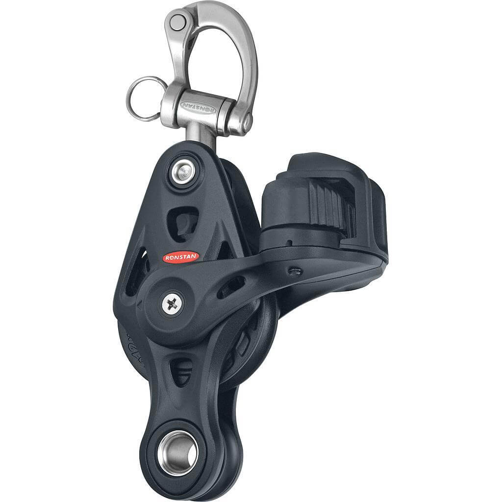 Ronstan S60 Coreblock™ Single, 30mm fiddle, cleat and snap shackle