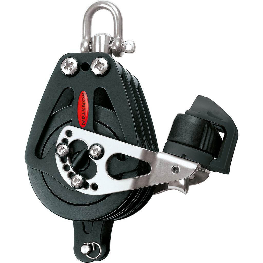 Ronstan Series 75 Tripe Ratchet Block - Becket, Cleat