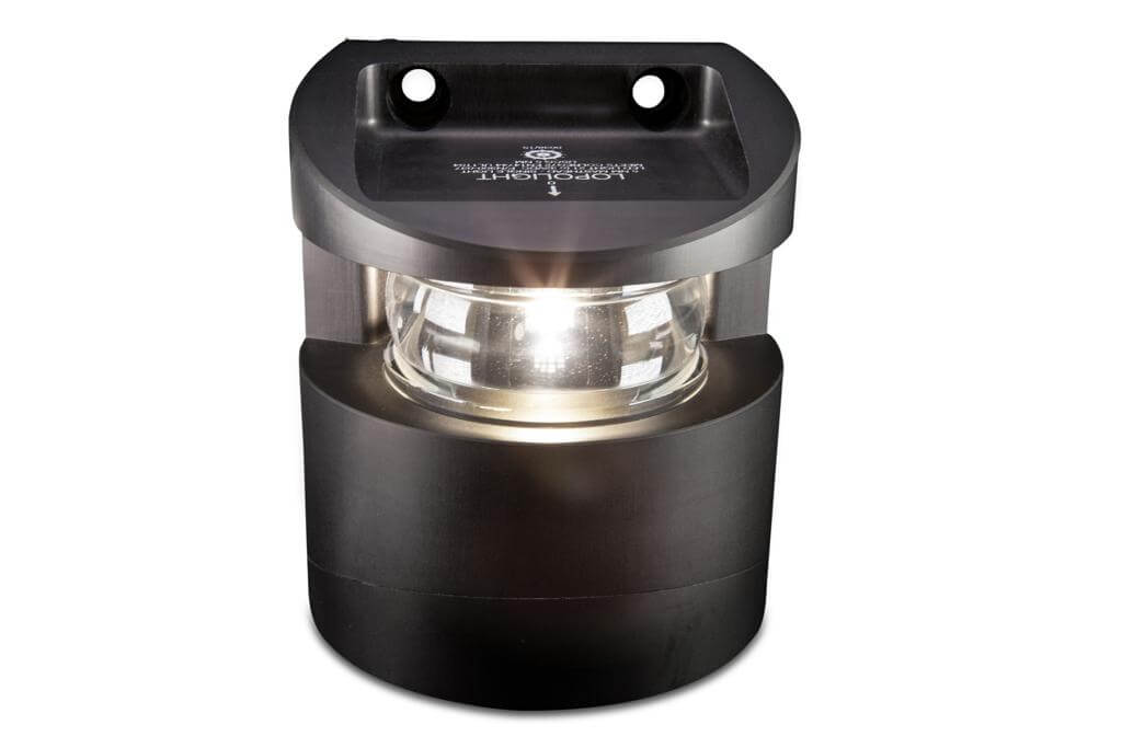 Lopolight 225° fanale di testa d'albero, uscita cavo posteriore con cavo 0.7 metri, nero