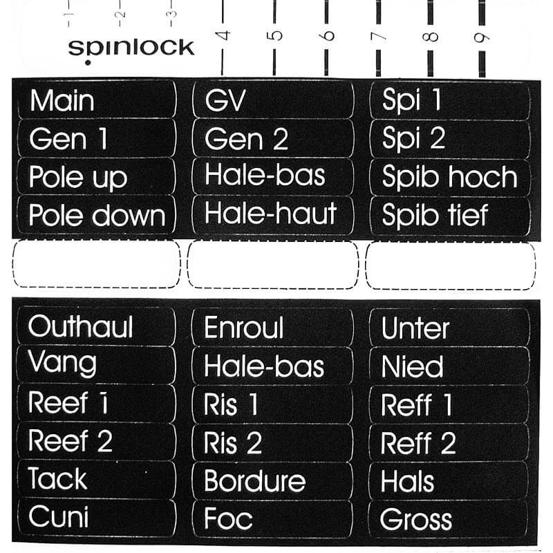 Spinlock Clutch Handle Labels ENG, FR, GER