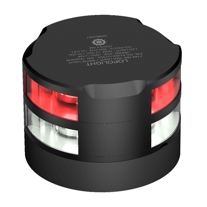 Lopolight 2nm 360° Red+2nm 360° White, black anodized
