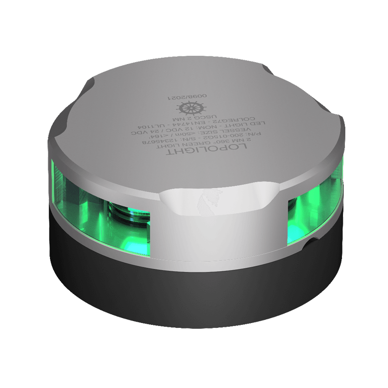 Lopolight 2nm 360° Green, silver anodized