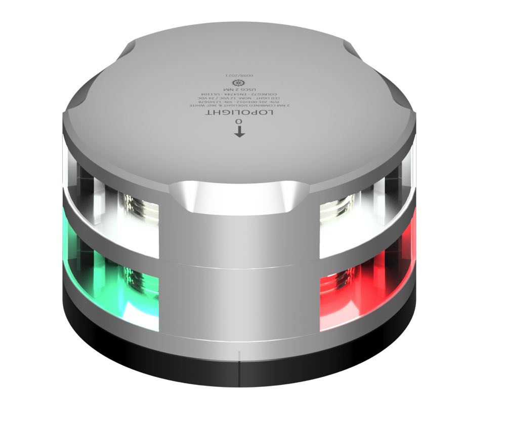 Lopolight 2nm fanale laterale combinato + 2nm 360° bianco, cavo 6m