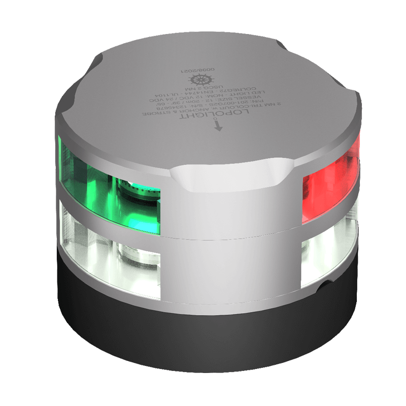Lopolight 2nm Tricolor, Anchor w/Strobe, silver anodized