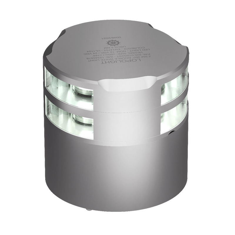 Lopolight 3nm 360° bianco, doppio, argento anodizzato