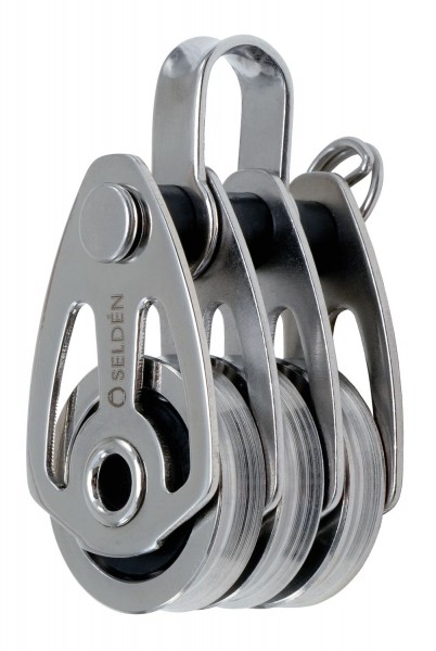 Seldén Dreischeiben-Kugellagerblock BBB25 High Load Edelstahl Mit Schäkel