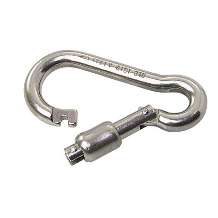 KONG Stainless Steel Carabiner Hook with Spring Safety 80mm 