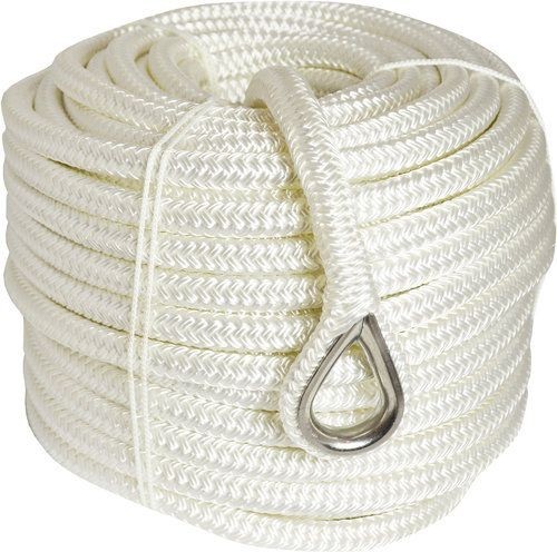 1852 Anchor line white with thimble 40m