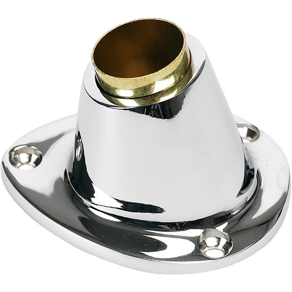 ForSail Soporte de asta de bandera montaje en superficie latón cromado para asta de bandera D=25mm
