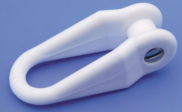 Bainbridge Manille en plastique blanc à visser, longueur intérieure 28mm, plate 