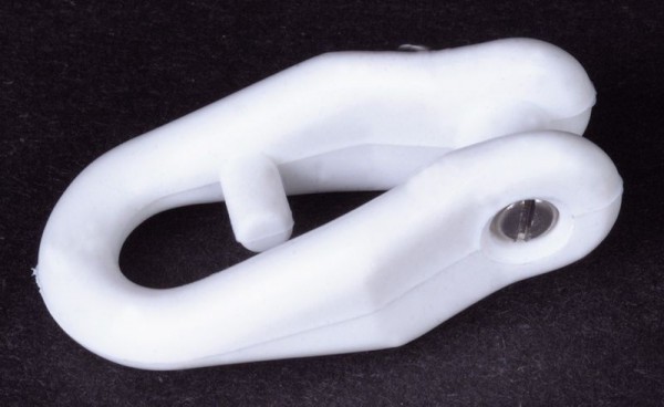 Bainbridge Weißer Kunststoff-Schäkel zum Anschrauben, Innenlänge 29mm, Heavy Duty 