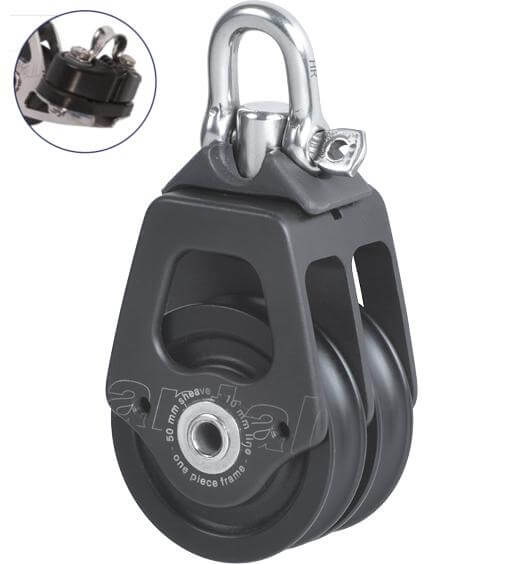 Antal OPF Double Block Ø50 with Cam Cleat and Shackle