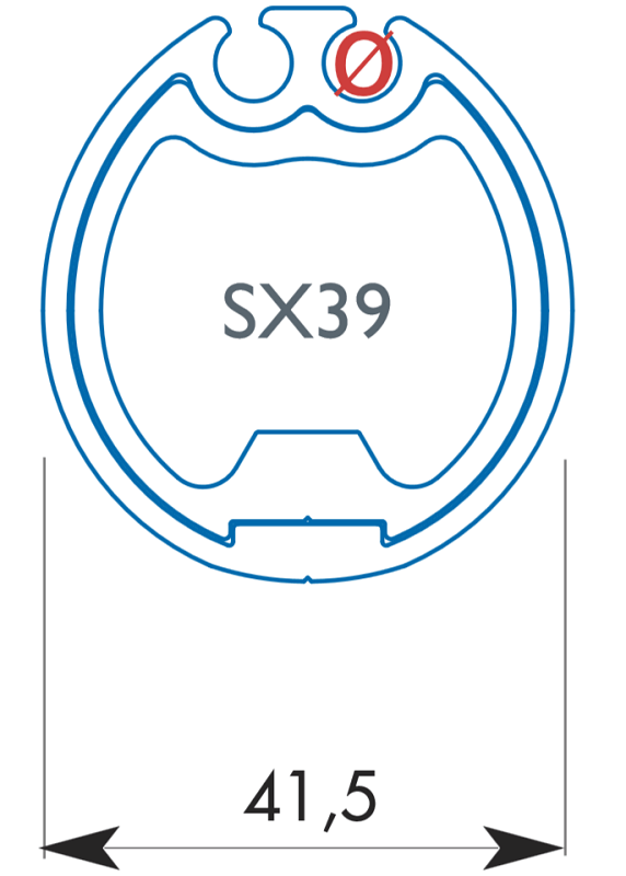 Facnor Sezione profilo SX39 - Arrotondata