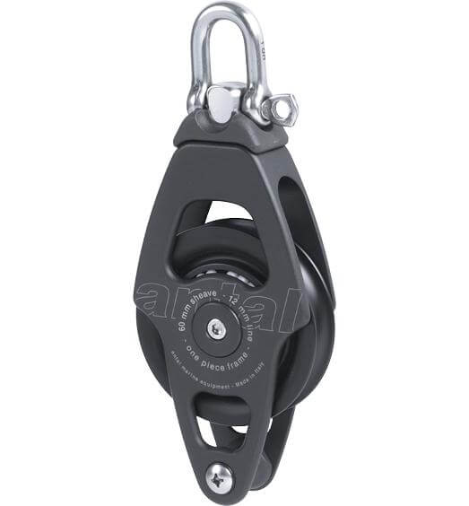 Antal OPF Poulie simple Ø60 avec ringot et manille