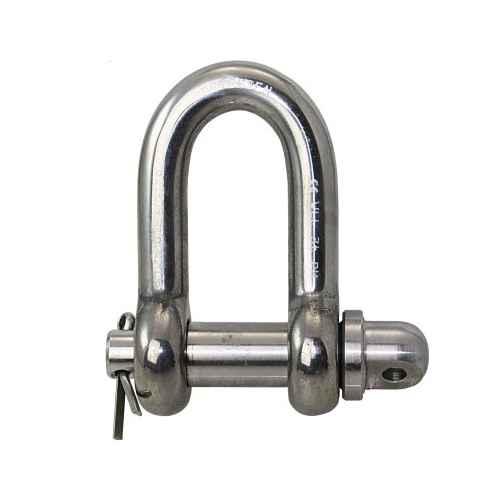 Petersen High Tensile Stainless Steel D Shackle - 2T, 12.7mm, Type AL
