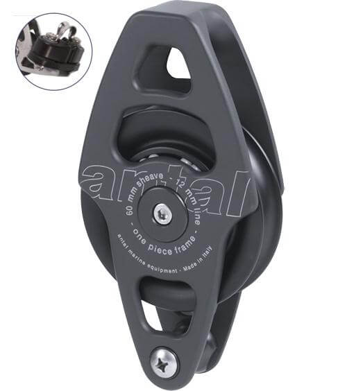 Antal OPF Einfacher Gurtblock Ø60 mit Hundsfott und Backenklemme