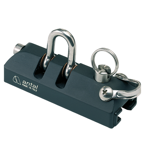 Antal Genua-Schlitten, T-Schiene 26x4, Schäkel