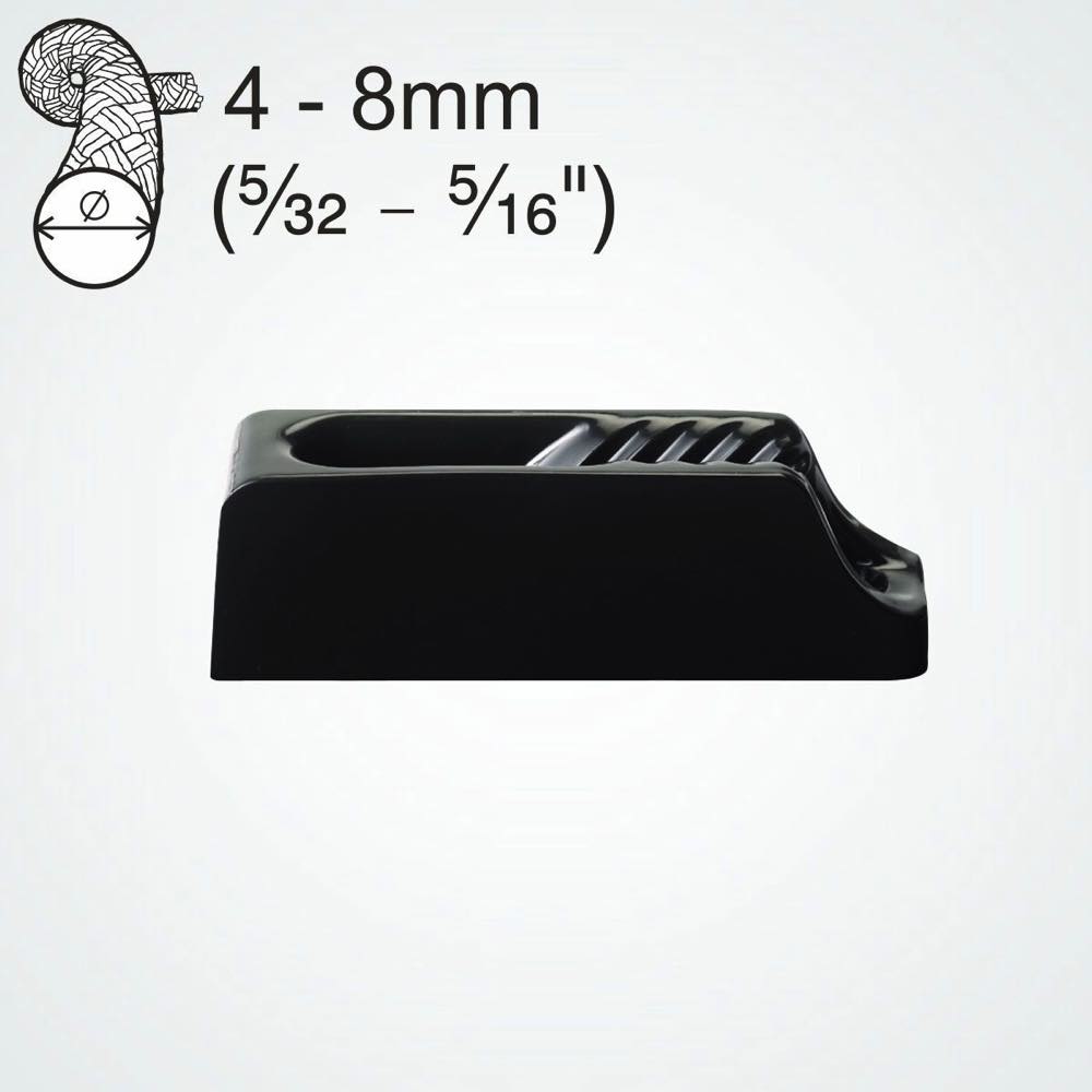 Clamcleat CL231 Midi Nylon-Klemme mit integrierter Leitöse für 4-8mm Leinen