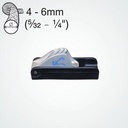 Clamcleat CL257 Mordaza Racing Mini de aluminio con liberación automática para cabos de 4-6mm