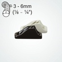 Clamcleat CL204 Mini Taquet coinceur en nylon pour cordages de 3-6mm