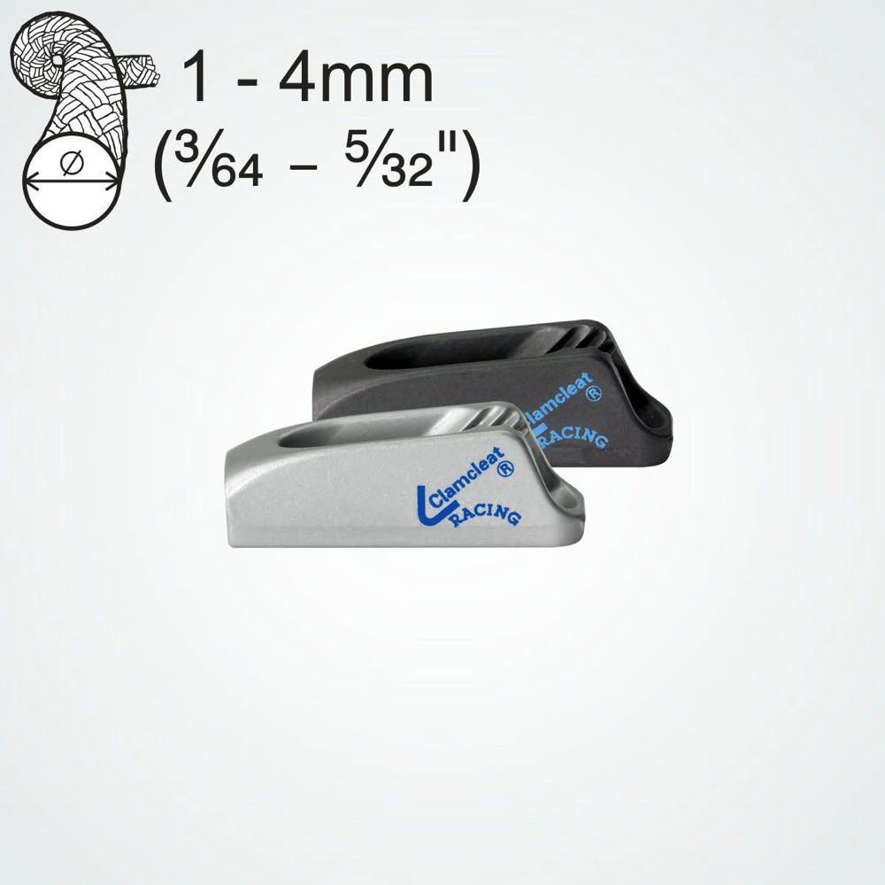 Clamcleat CL268 Racing Micros Mordaza de aluminio para cabos de 1-4mm