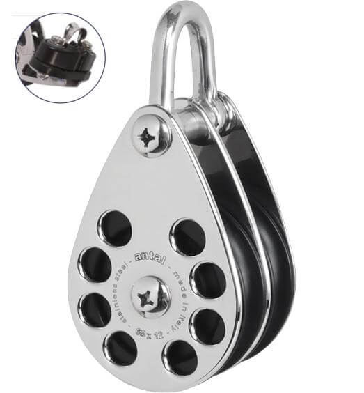 Antal SS Classic Poulie double Ø65 avec taquet