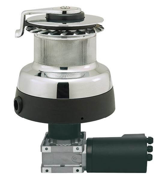 Antal 80 3-Gang Elektro (Horizontal) 24V verchromte Bronze Maxi-Winsch (3-Gang manuell)