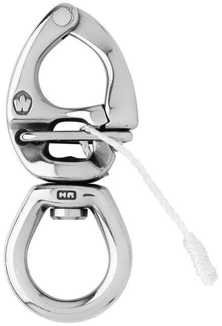Wichard HR Mousqueton à largage rapide - Émerillon, grande anse, longueur 90 mm