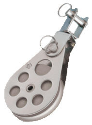 Wichard Bozzello singolo in acciaio inox - Puleggia in alluminio 70 - Girevole - Per cavo 7 mm