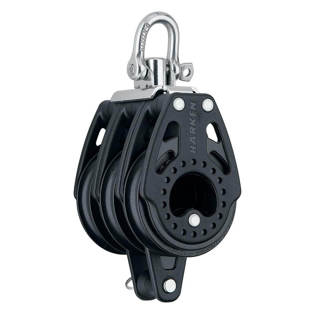 Harken 57mm Bozzello Carbo Triplo w/Grillo di fissaggio