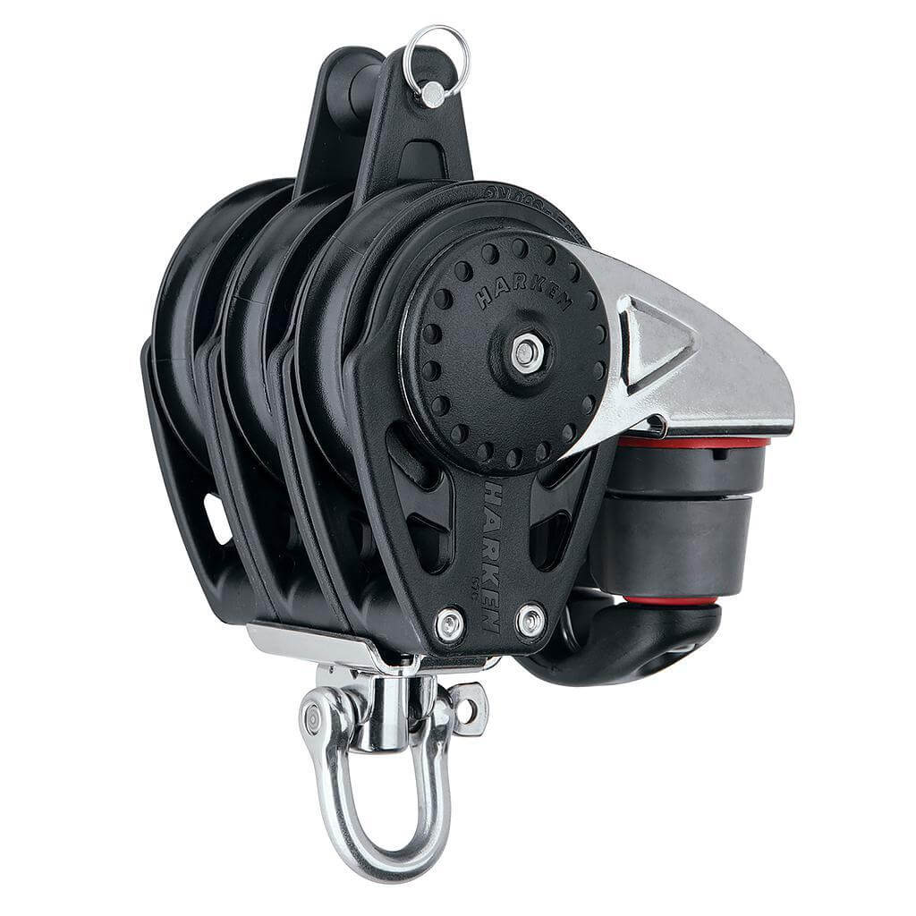 Harken 57mm Bozzello Carbo Triplo w/Stopper a camme e Grillo di fissaggio
