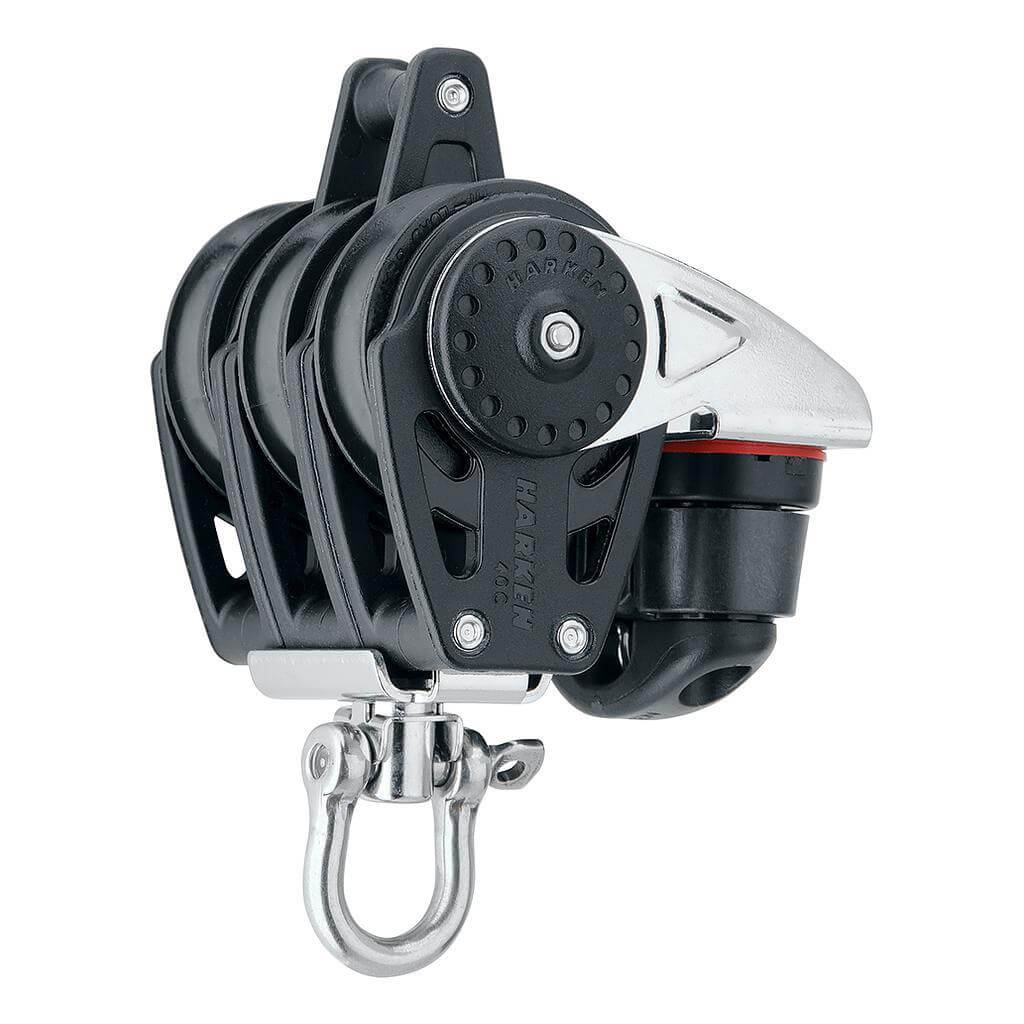 Harken 40mm Triple Carbo Block w/Cam Cleat and Becket