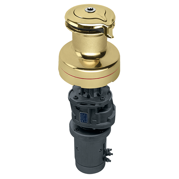 Harken 70 Eléctrico 2 velocidades (Vertical) 12V Winche Radial de bronce pulido (Manual 2 velocidades)