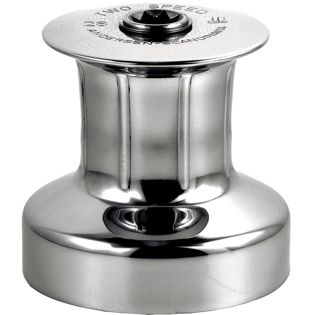 Winche Andersen 18 Classic de 2 velocidades, tapa lisa, acero inoxidable