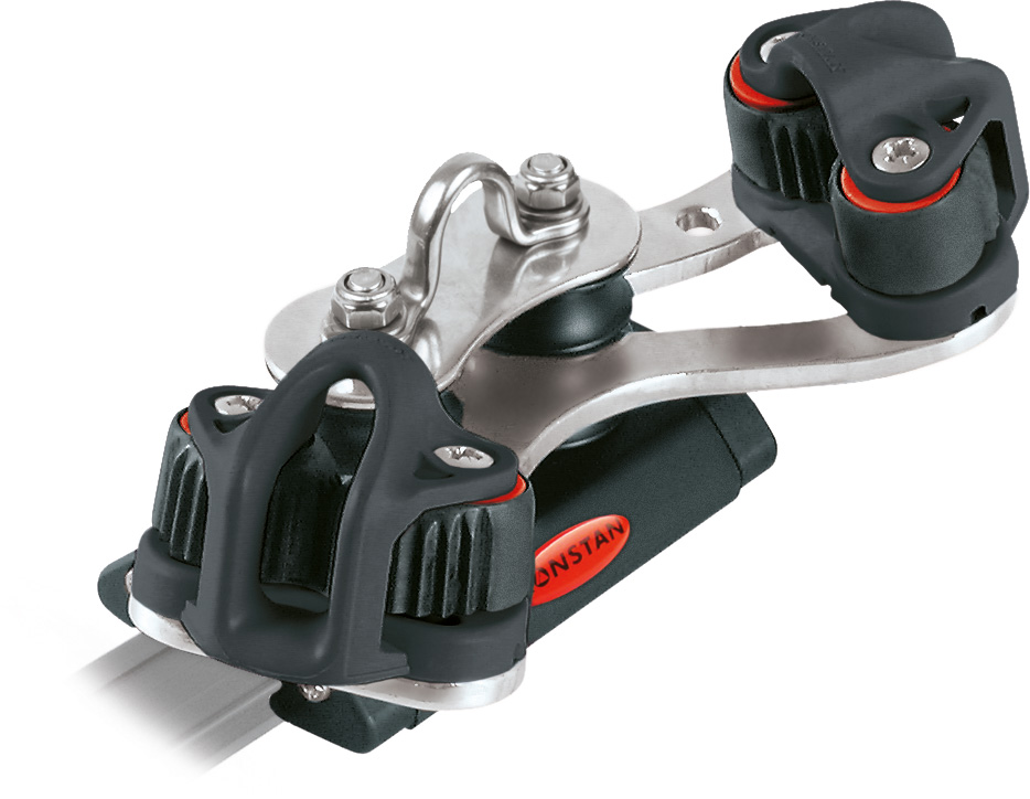 Ronstan Serie 19 Travellerwagen, 85mm, 4 Steuerscheiben, 2 Klemmen