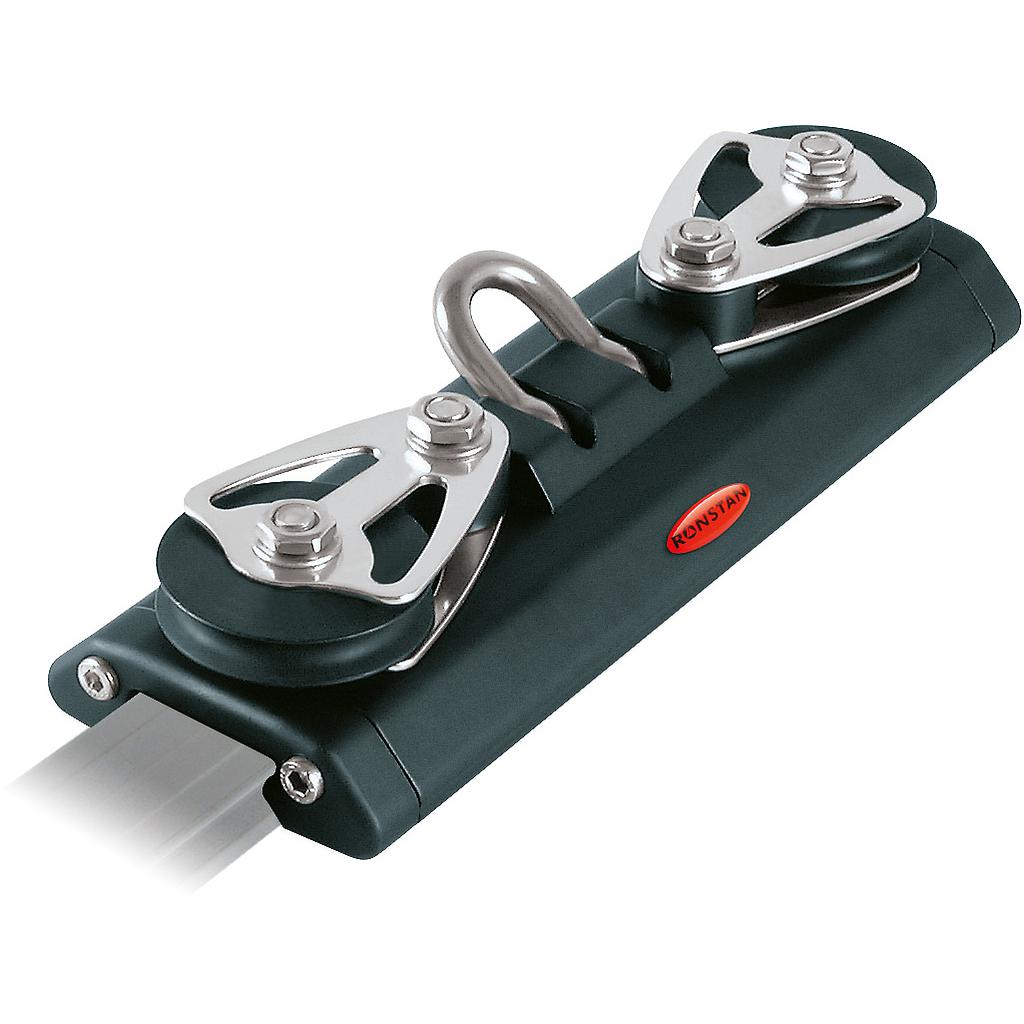 Carrello trasto Ronstan Serie 30, 225mm, grillo, 2 pulegge di controllo