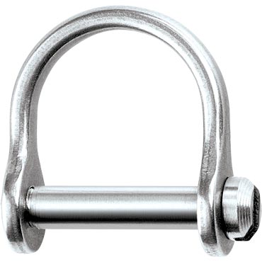 Ronstan Shackle, Wide Dee, Slotted Pin 1/8”, L:12mm, W:9mm