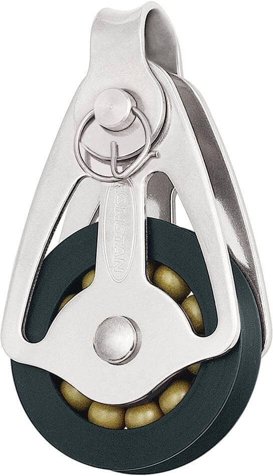 Ronstan S40 Bozzello singolo a sfere - puleggia in lega, sfere in Torlon, testa ad anello rimovibile