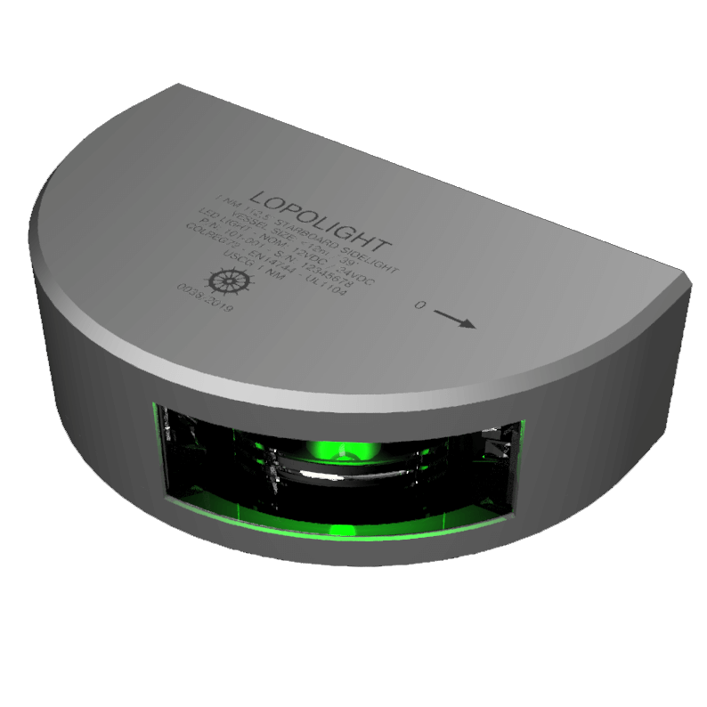 Lopolight 1nm 112.5° luz de costado de estribor w/cable de 2,5 metros