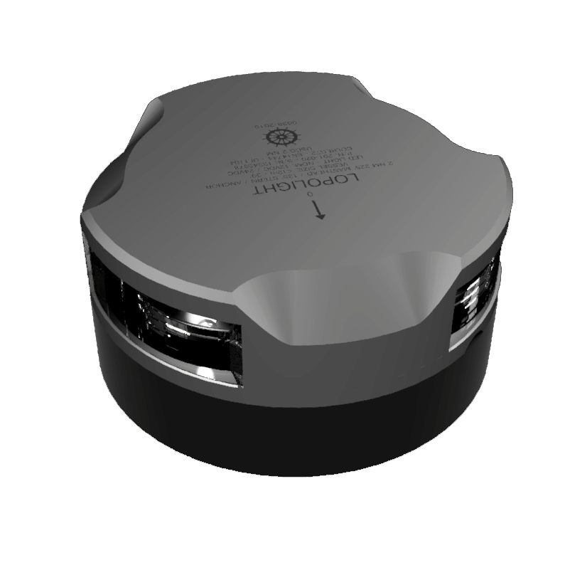 [LL-201-030-FB] Lopolight 2nm luz de tope/fondeo/popa w/cable de 0,7 metros (veleros) 