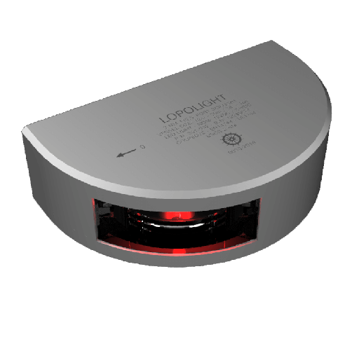 Lopolight 2nm 112.5° luz de costado de babor, montaje vertical w/cable de 6 metros