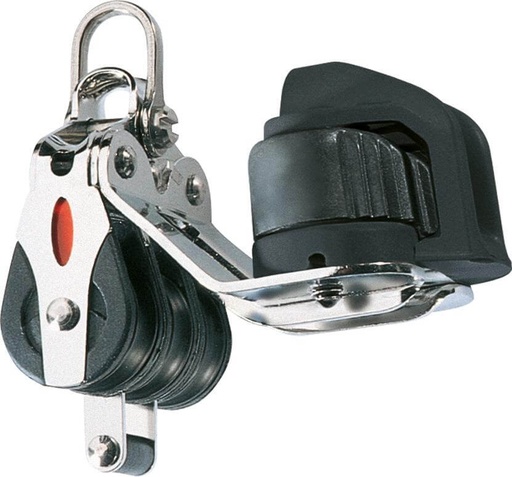 [R-RF20332] Ronstan S20 BB Triple Block - becket, cam cleat, 2-axis shackle head