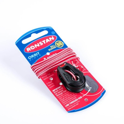 [R-RF25109] Ronstan Series 20 Ball Bearing Orbit Block™ - Hundsfott-Nabe, Dyneema® Laschleine