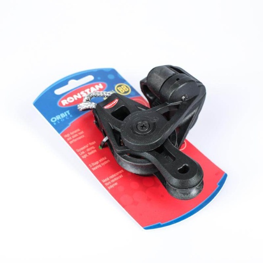 [R-RF45521] Ronstan Serie 40 Bozzello Orbit Block™ a sfere - violino, strozzascotte regolabile, testa con attacco Dyneema® Link